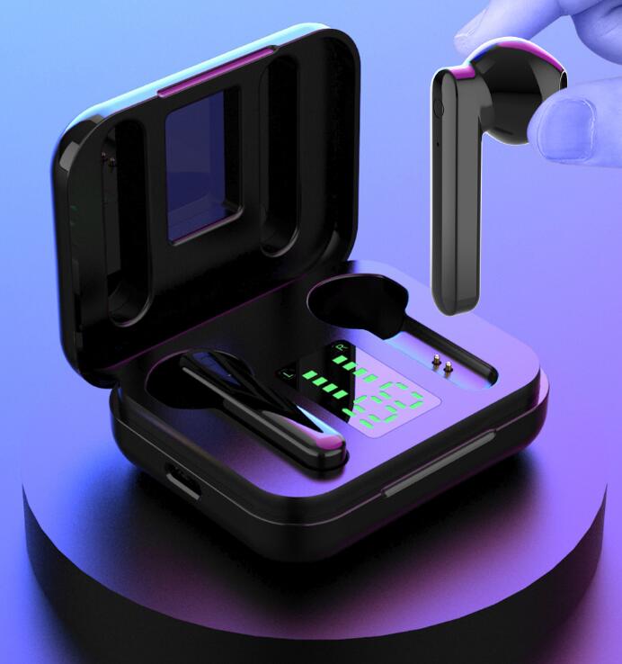 TWS J4 Wireless Earbuds Bluetooth 5.0 Earphone Sport Stereo Bass Wireless Earbuds LED Display HD Music Headset with Charging Box eprolo