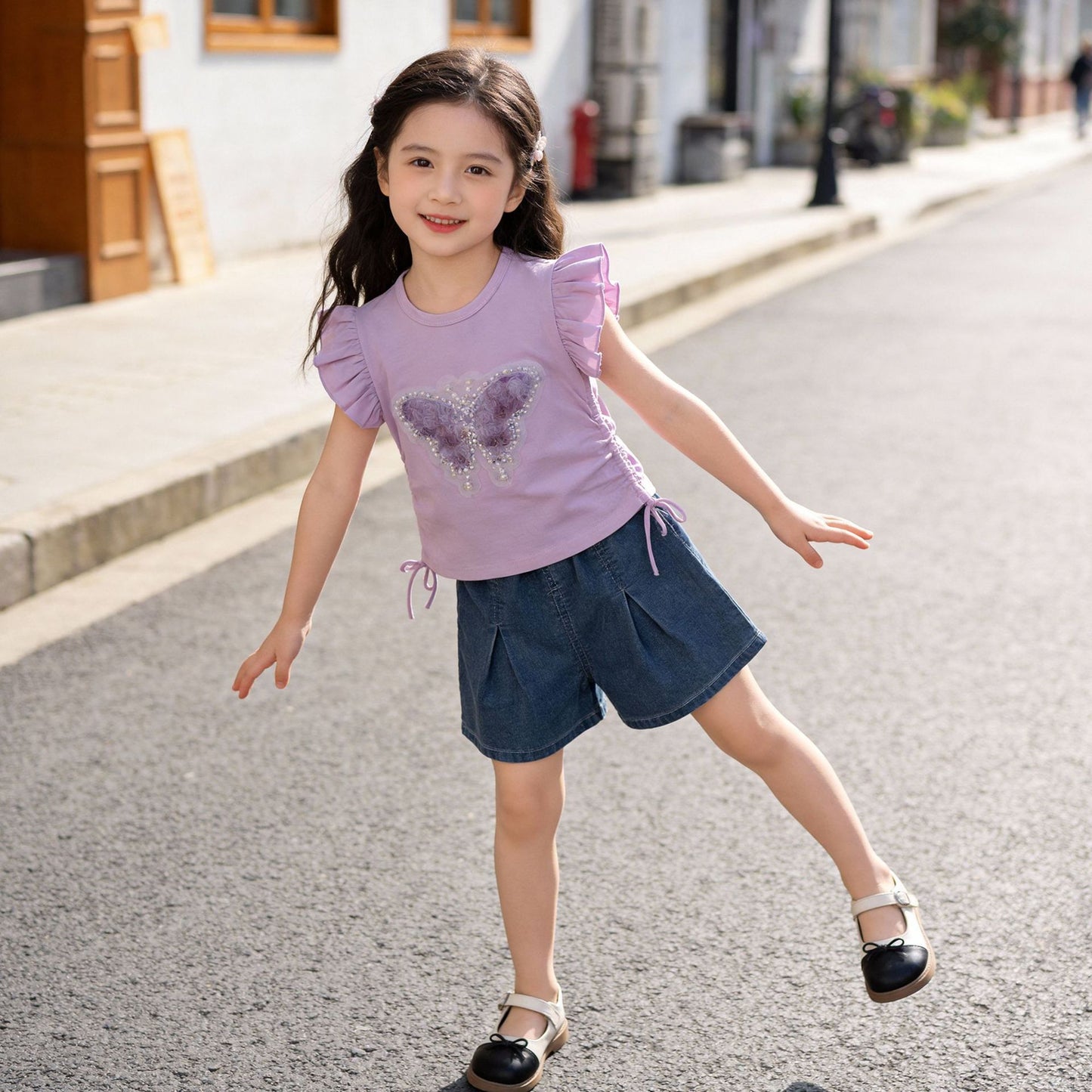 Short sleeved shorts two-piece set for infants and children in summer eprolo