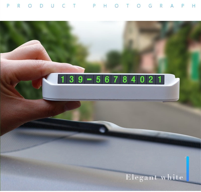 Car Temporary Parking Card Phone Number Card Plate Telephone Number Car Park Stop Automobile Accessories Car-styling 13x2.5cm eprolo