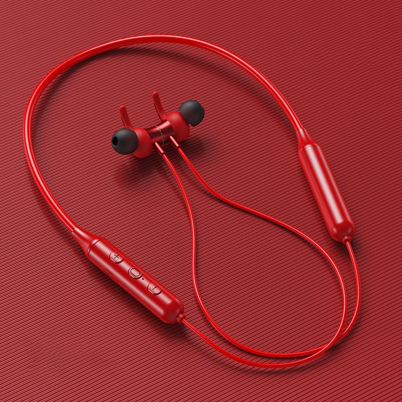 Swalle Bluetooth 5.0 Wireless Sports earphone Stereo Subwoofer Hanging Neck Hanging Metal Magnetic Bluetooth Headphone eprolo