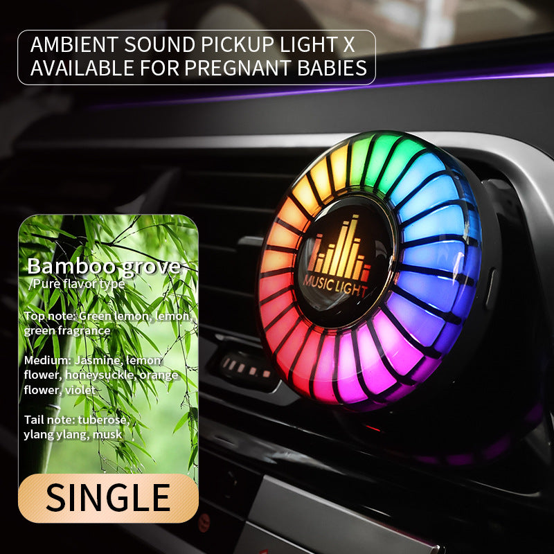 Car aromatherapy air outlet atmosphere light Car sound pickup light Car perfume voice-controlled rhythm light eprolo