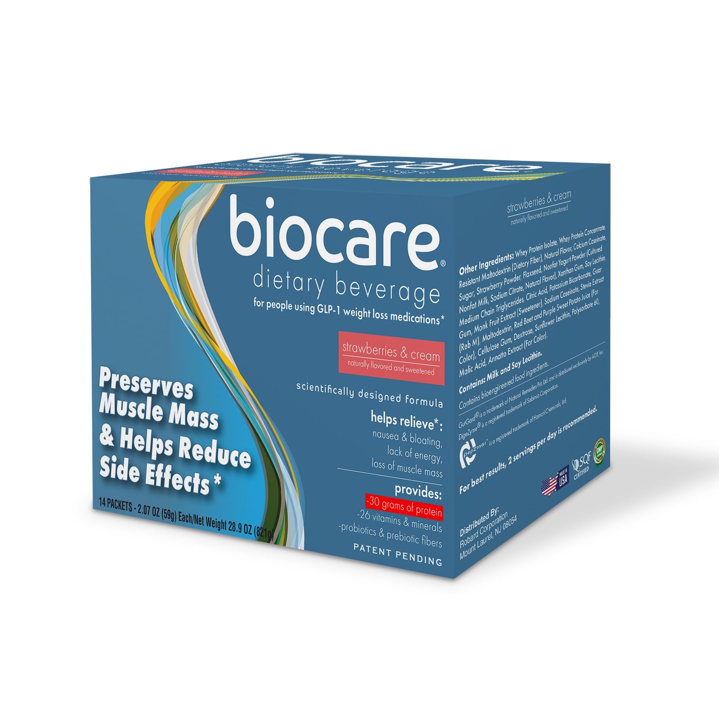 30G Protein Strawberries & Cream Biocare Dietary Beverage (14-Servings) Biocare