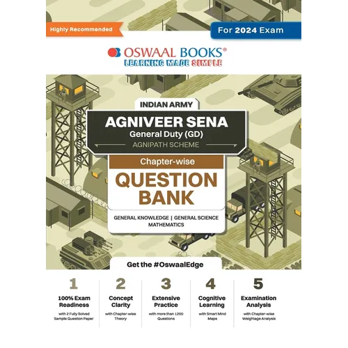 Oswaal Indian Army Agniveer Sena General Duty (GD) (Agnipath Scheme ) Question Bank Chapterwise Topic-wise for General Knowledge General Science Mathe