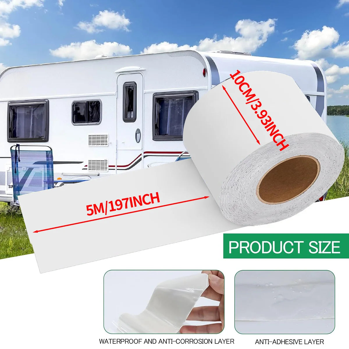 1 Roll RV Roof Tape Waterproof for RV Repair, Window, Boat Sealing, Truck And Trailer Roof Sealant RV Butyl Tape annizon.com