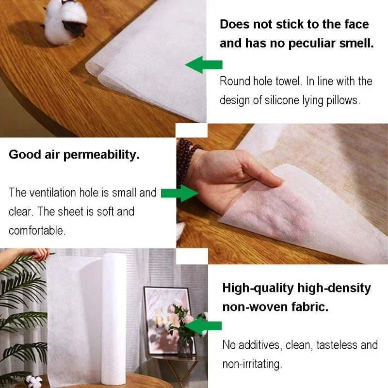 50pcs/roll Disposable Beauty Salon Bed Sheets 50pcs/Roll, Non-Woven Table Cover for Tattoo SPA Eyelash Extension, Paper Roll annizon.com