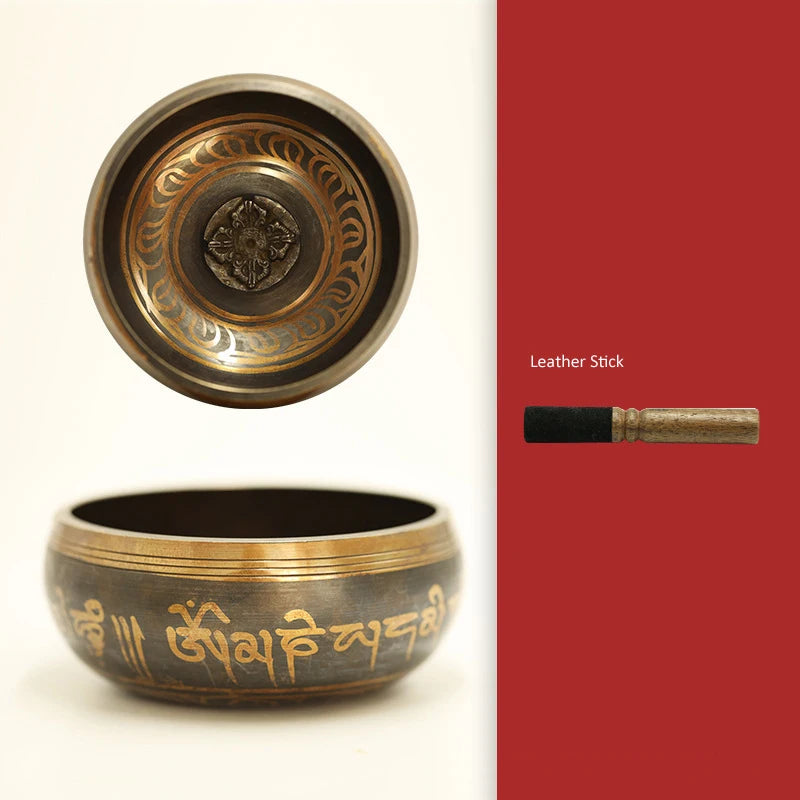 Tibetan Singing Bowl Set Sound Bowls Meditation Nepal Music Bowl Buddhism for Meditation Yoga Stress Relief Tibet Copper Bowl