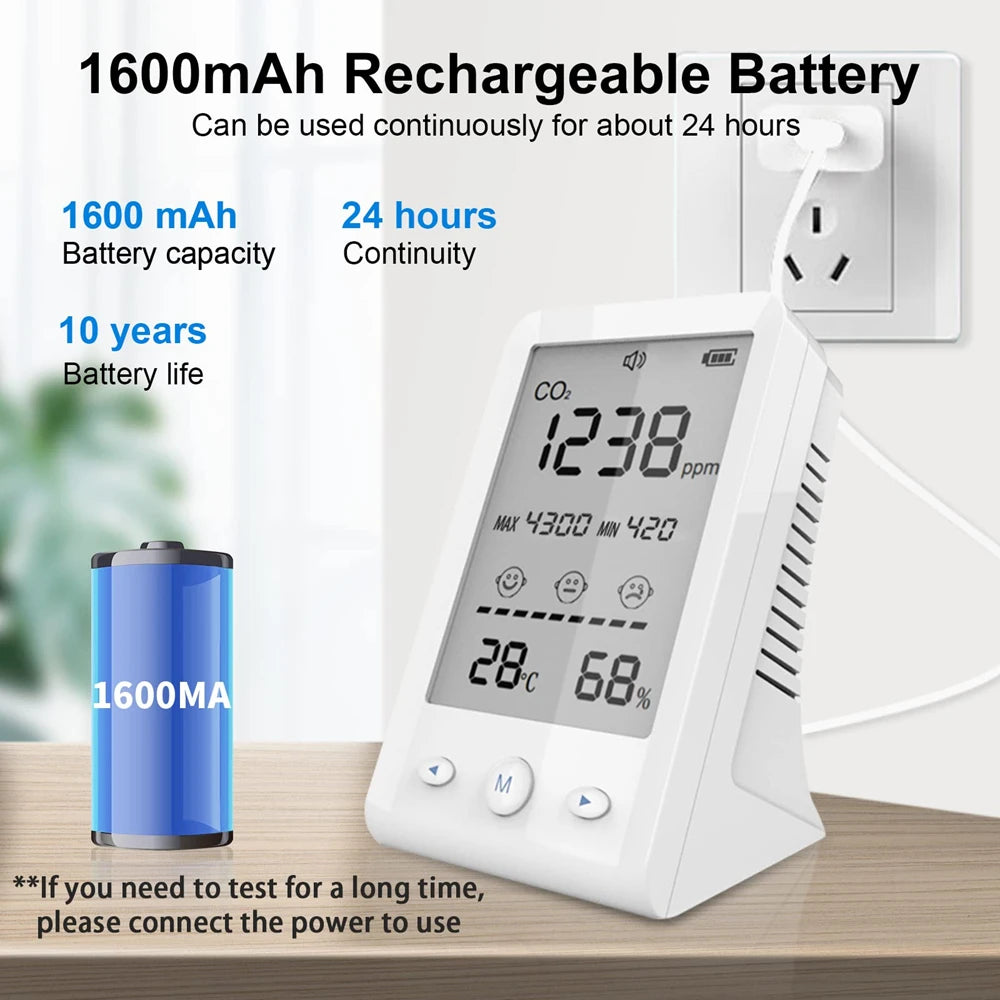 CO2 Infrared NDIR Sensor Air Quality Detector Carbon Dioxide Temperature Humidity Monitor Indoor Meter Digital Gas Analyzer