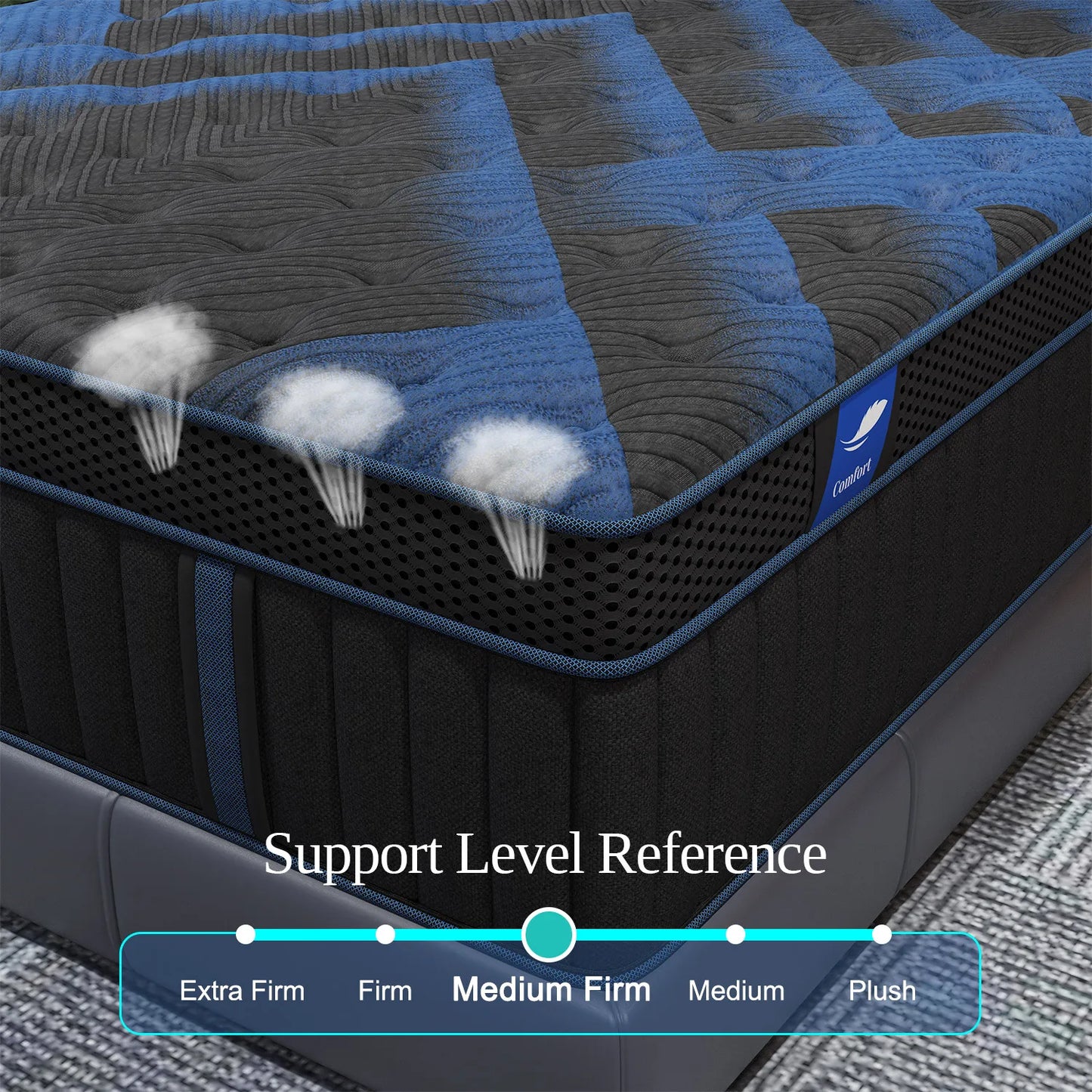 Twin Full Queen King Mattress in A Box, 12/14 Inch Hybrid Memory Mattresses Euro Top Medium Firm for Back & Lumbar Support annizon.com