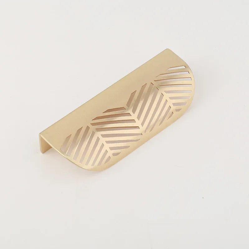 New Leaf-shaped Modern Furniture Drawer Brass Handles Furniture Wardrobe Drawer Knob Brass Door Handles Wholesale annizon.com