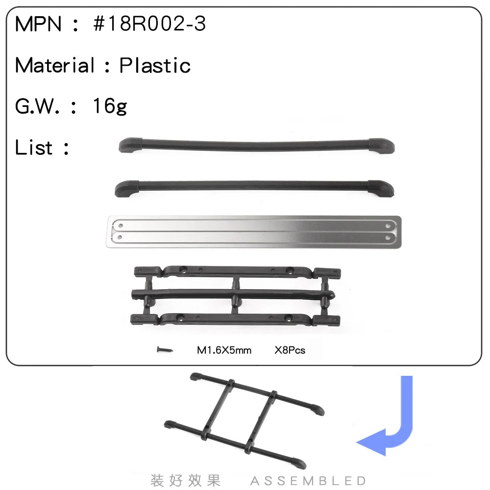 RCDream 1/18 Scale Roof Rack Roof Box for 1/18 1/24 1/12 RC Crawler Truck TRX4M Bronco AX24 #18R004 annizon.com
