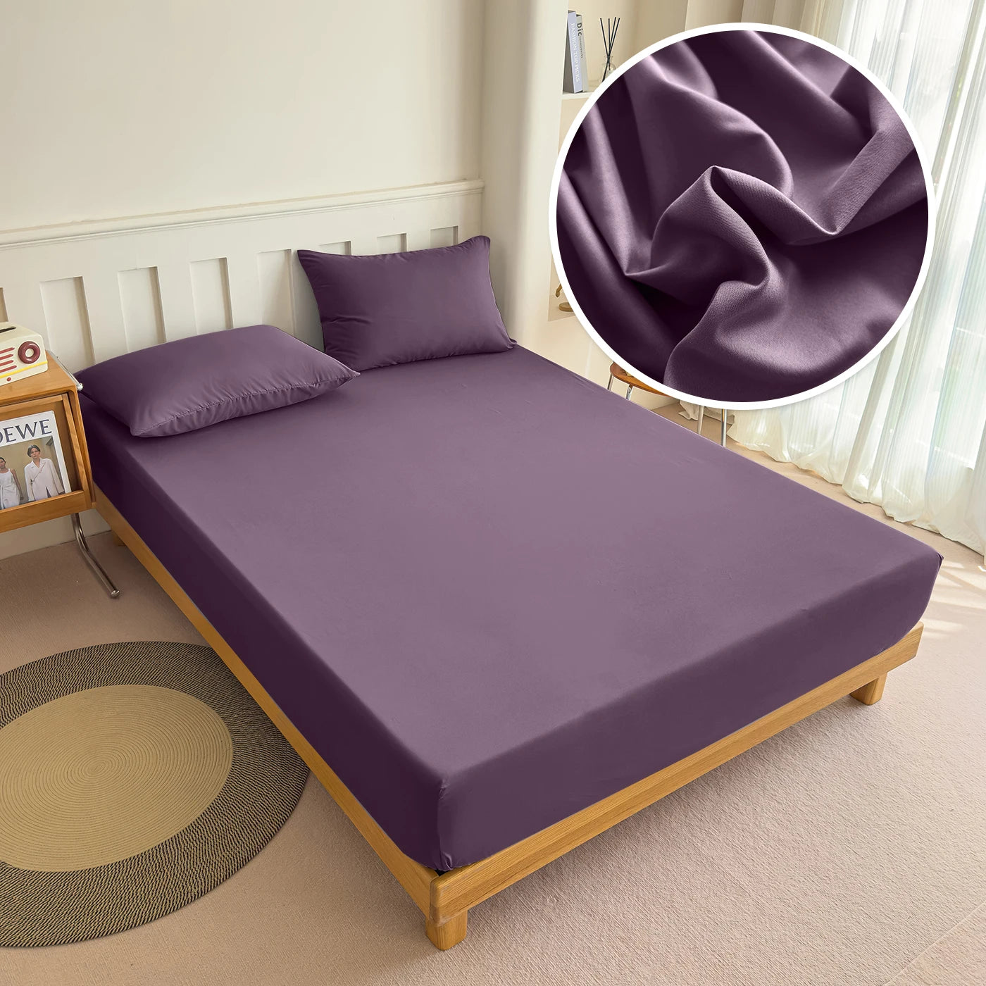 90/120/150/180x200 Fitted Bed Sheet With Elastic Band Solid Color Mattress Covers Protector Single Double King Beds 100% Polyest annizon.com