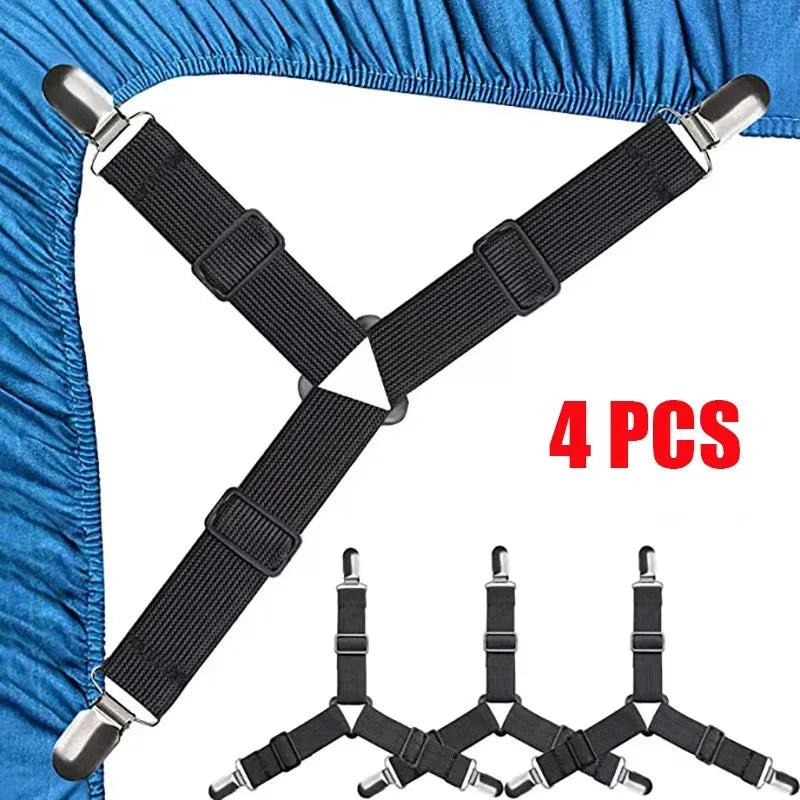 Universal Bed Sheet Fixed Holder High Elastic Adjustable Crisscross Fastener Straps Kits Non-Slip Sofa Cover Clips annizon.com