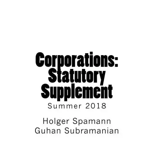 Corporations: Statutory Supplement