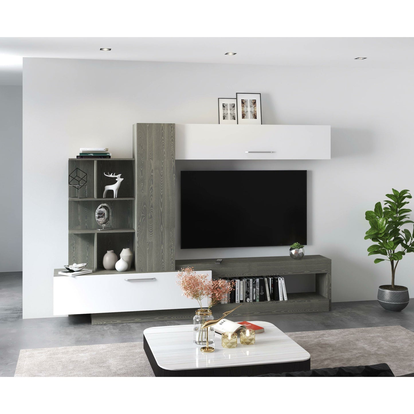 Leo TV Wall Unit Entertainment Center - Annizon Home Essentials