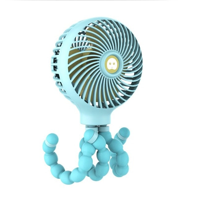 Mini Portable Hanging Octopus Shape Stand Adjustable Handheld USB Charging Fan Cooler
