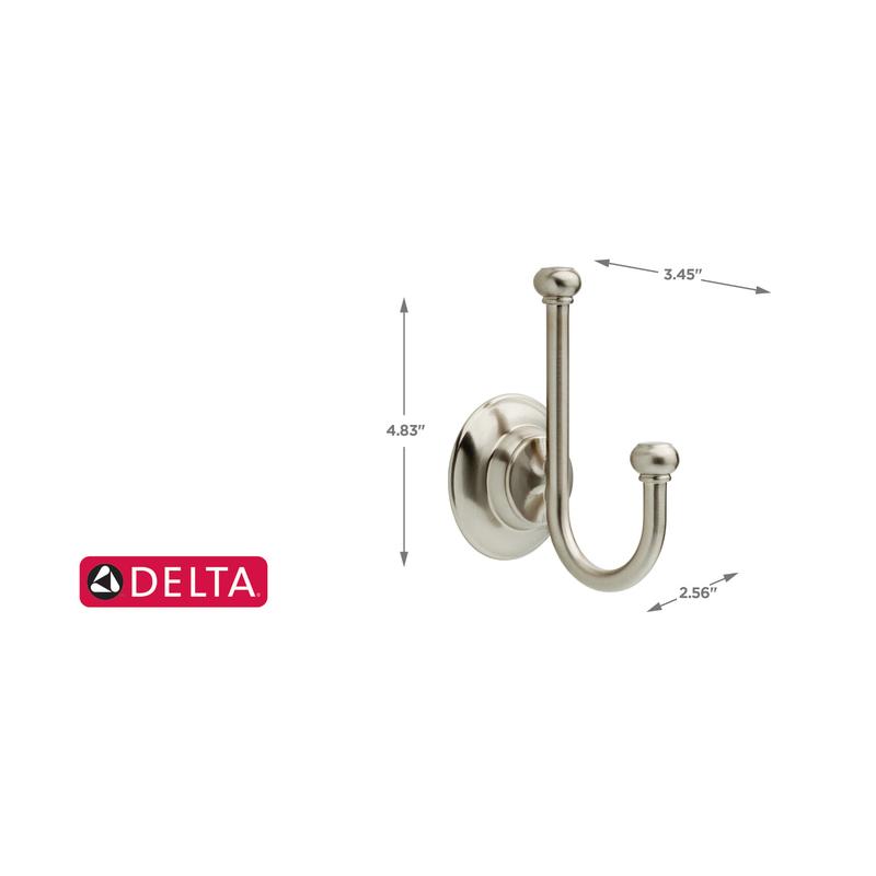 Delta Porter 5.98 in. H x 3.78 in. W x 2.95 in. L Brushed Nickel Robe freeshipping - Annizon Home Essentials