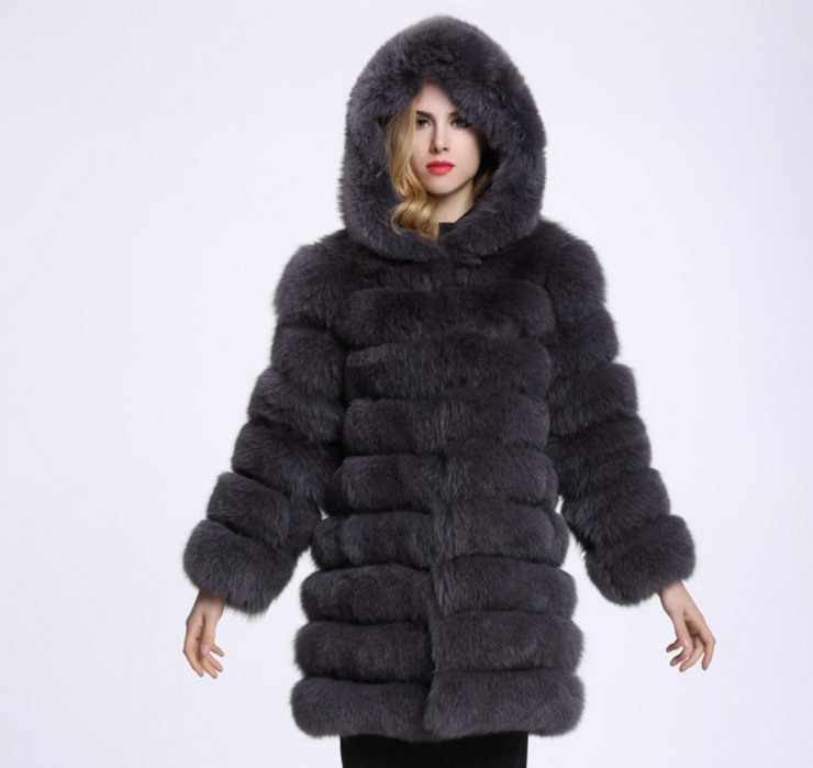 Hoodie plush faux fur coat women fur winter woman coat Plus size thick long warm coat outerwear overcoat