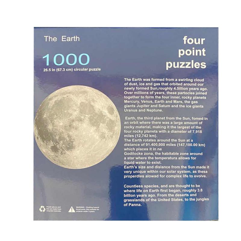 Round Puzzle Moon/ Earth Puzzle 1000 Pieces Difficult For Adult Kids Planets Puzzle Toys Educational