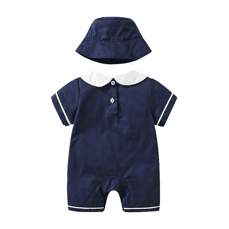 Infant Children's Clothing Summer Japanese College Style Cute Doll Collar Baby Romper Short Sleeve Romper Baby One Piece
