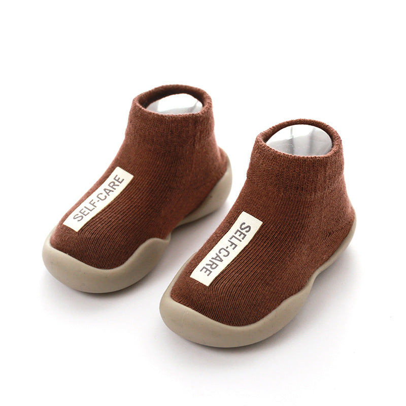 Unisex Baby Shoes First Shoes Baby Walkers Toddler First Walker Baby Girl Kids Soft Rubber Sole Baby Shoe Knit Booties Anti-slip