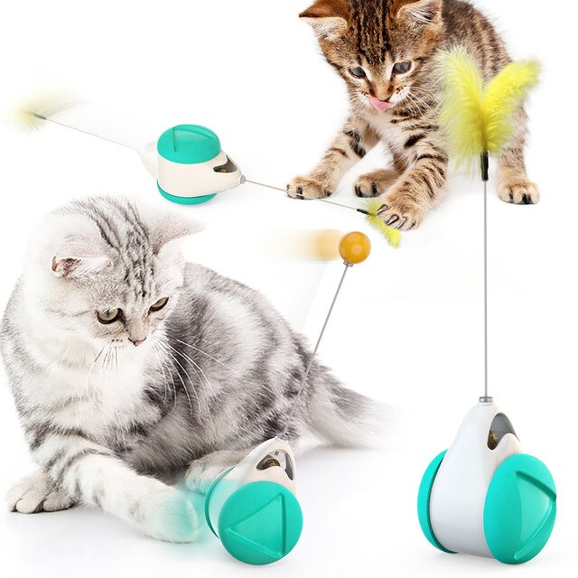 Pet cat Toys Feather Ball toys animal automatic Tease the cat stick Balancecar Cats play by themselves Pets