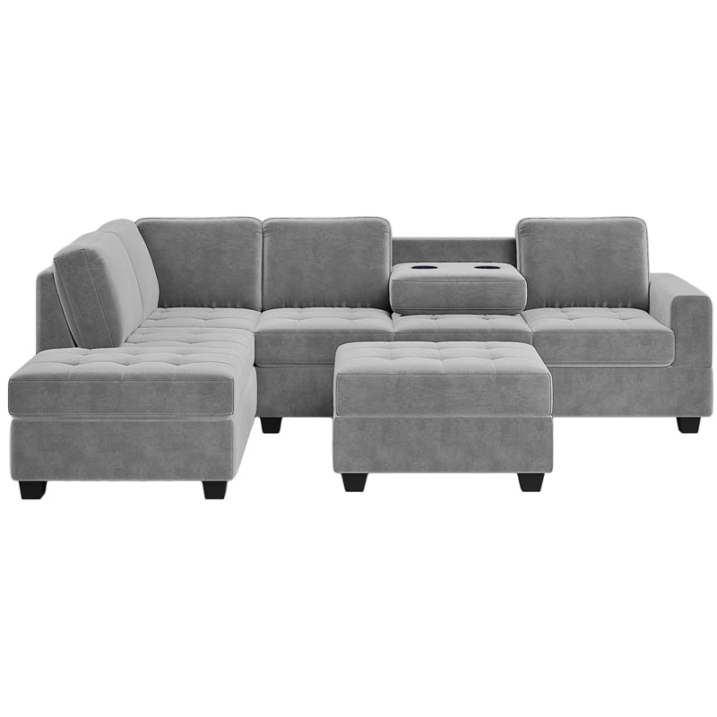 Convertible Sectional Sofa With Storage Ottoman