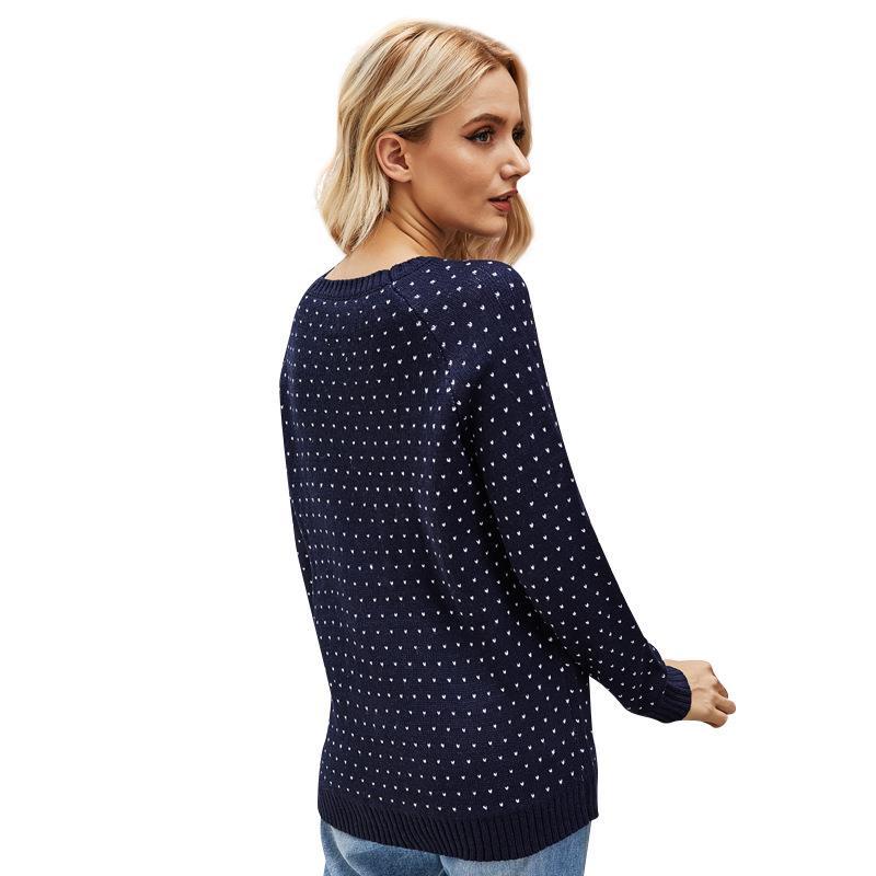 #Christmas# Long Sleeve Round Neck Pullover Sweater Snowman