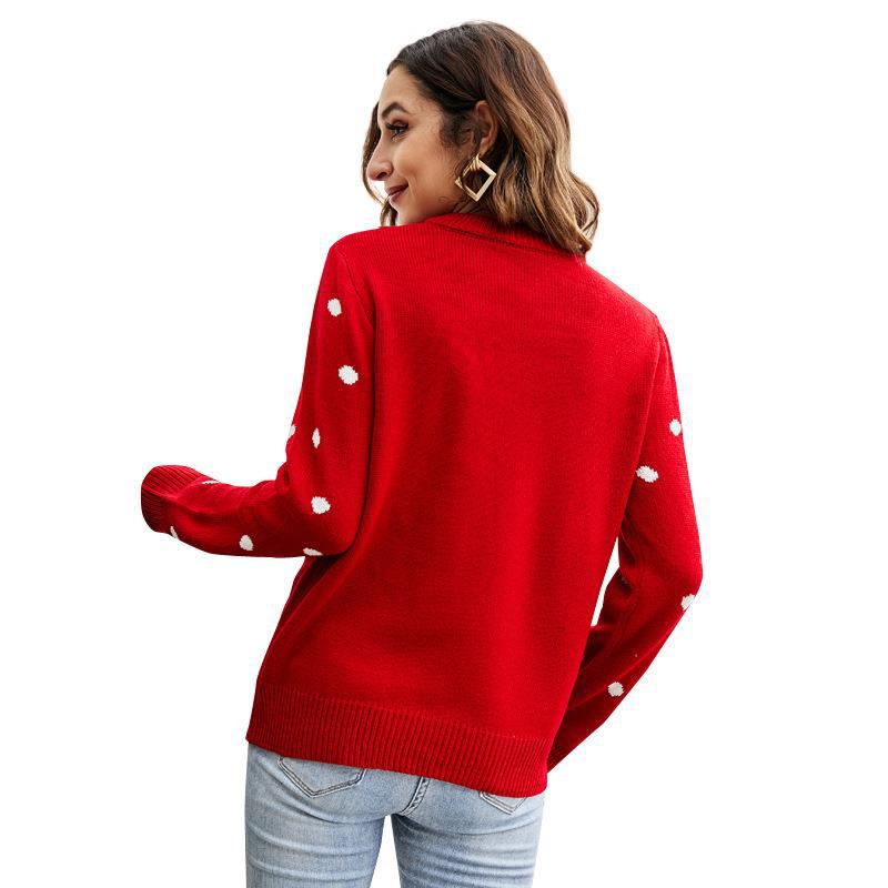 #Christmas# Long Sleeve Round Neck Pullover Shirt Christmas