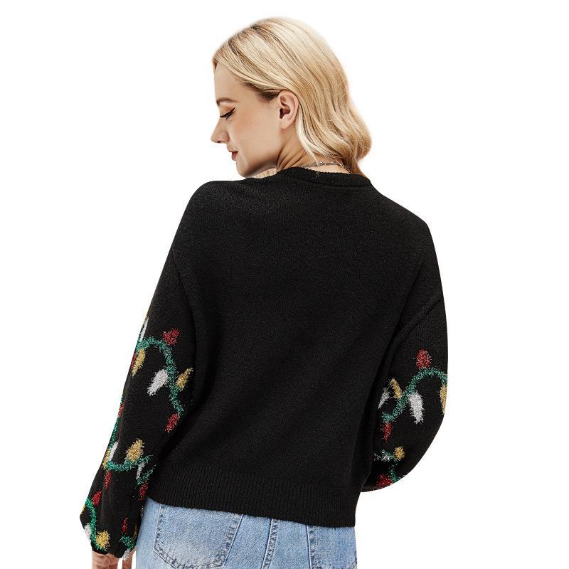 #Christmas# Long Sleeve Round Neck Pullover Shirt Christmas