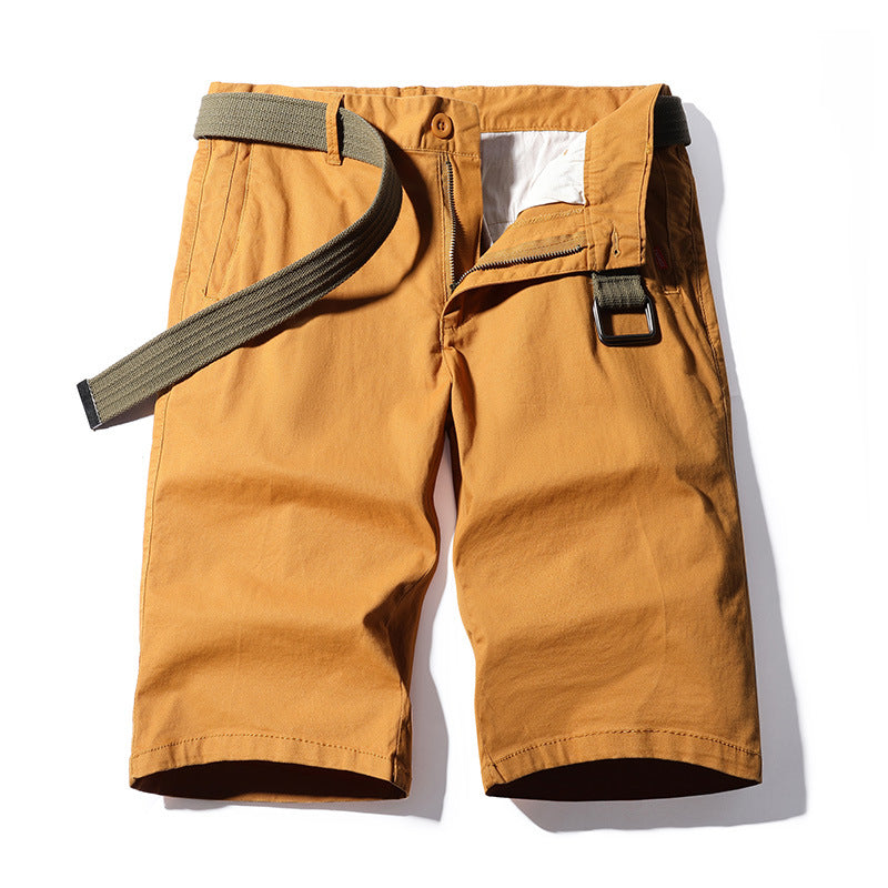 Work Shorts: Men's new fashion, versatile, washed solid color six point sports pants, casual men's pants