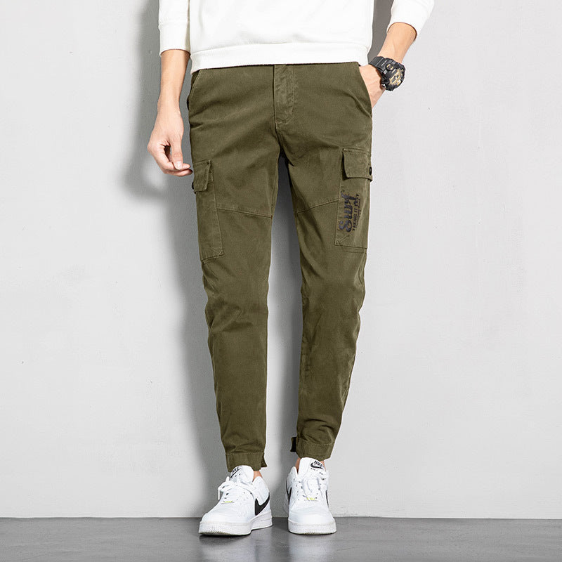 Men's washed Multi Pocket Cotton Sports Cargo Pants