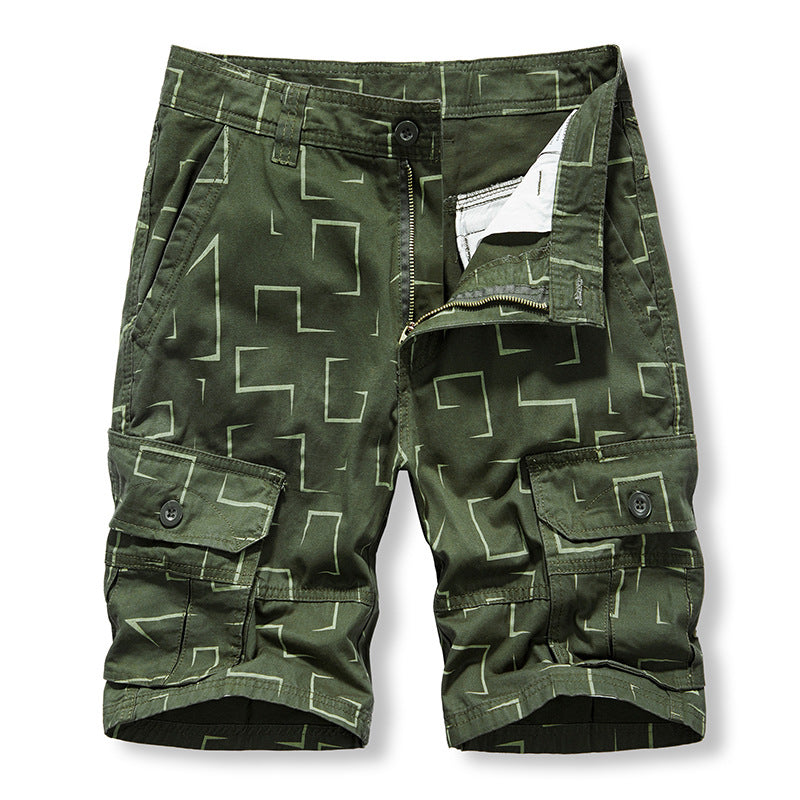 Shorts: Men's fashion trend, versatile, washable, Multi Pocket casual overalls, five point sports men's pants