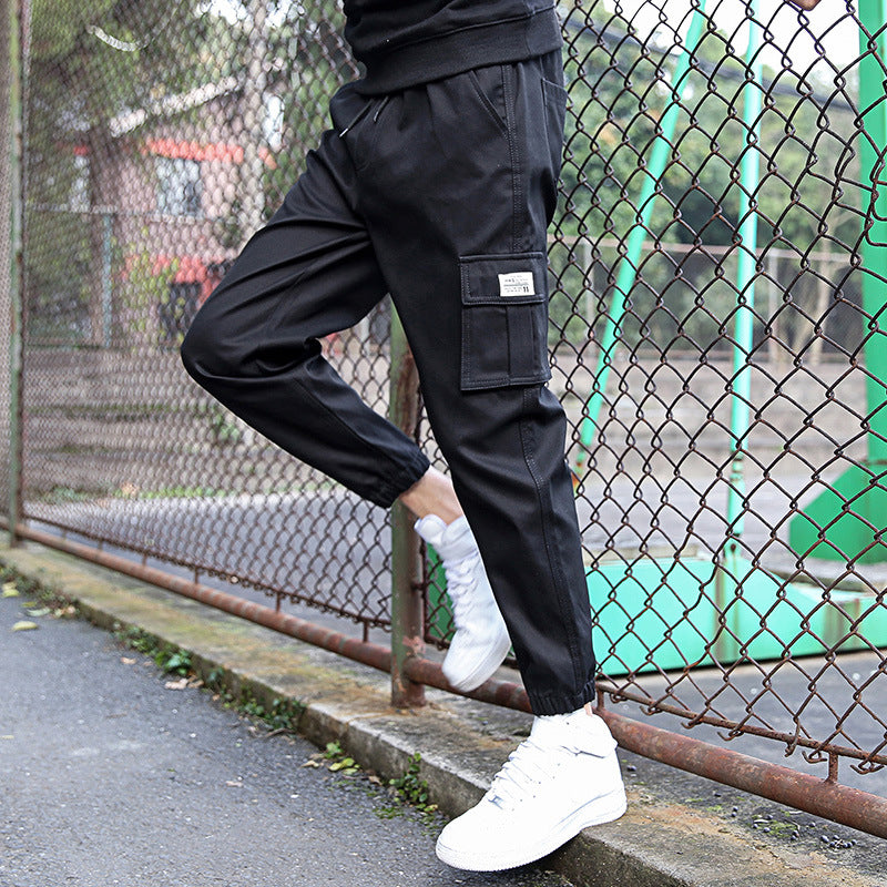 Pants: Men's fashion thin pure color leggings, fashion brand overalls, men's casual sports pants
