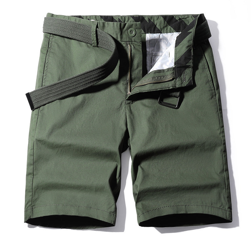 Work Shorts: Men's new fashion, versatile, washed solid color, five point sports pants, casual men's pants