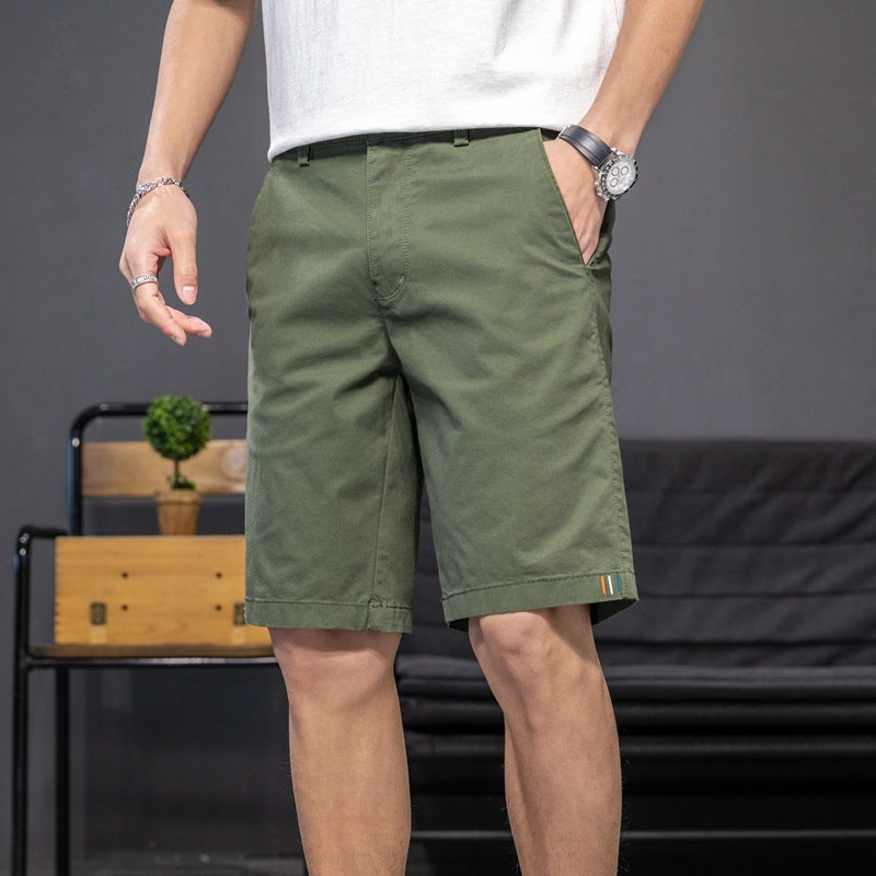 Shorts: Men's fashion, simple and versatile, washed solid color, work wear, casual pants, loose straight tube, dynamic pants