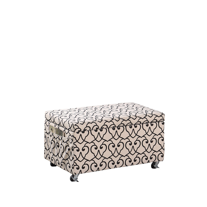 Ore Furniture HB4791 17 in. Stencil Storage Bench Seat with Side Pocke - Annizon Home Essentials