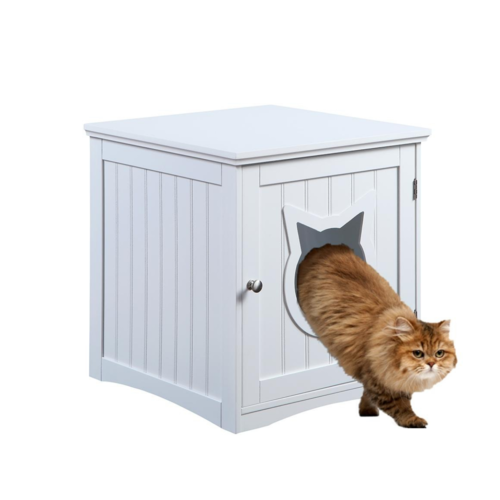 Cat House Side Table, Nightstand Pet House, Litter Box Enclosure - Annizon Home Essentials