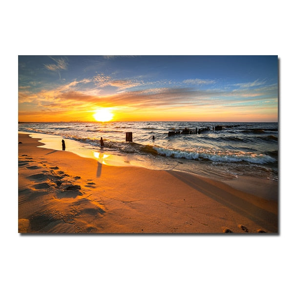 Beach Canvas Painting Print