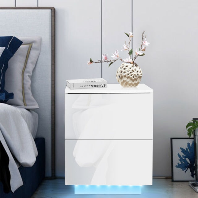 Modern LED Nightstand with Drawers - Annizon Home Essentials