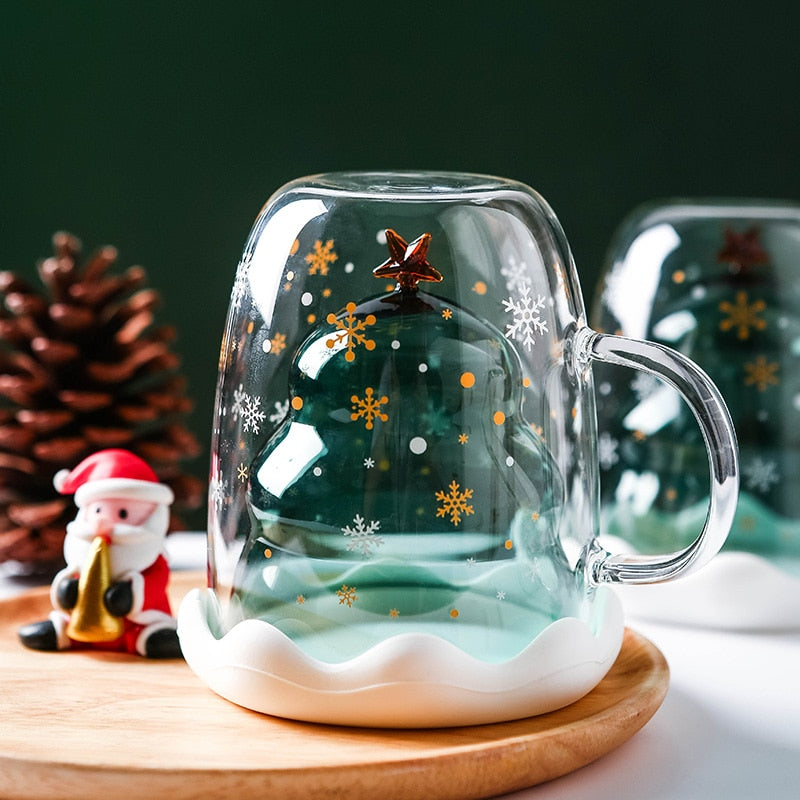 Christmas Tree Glass Cup