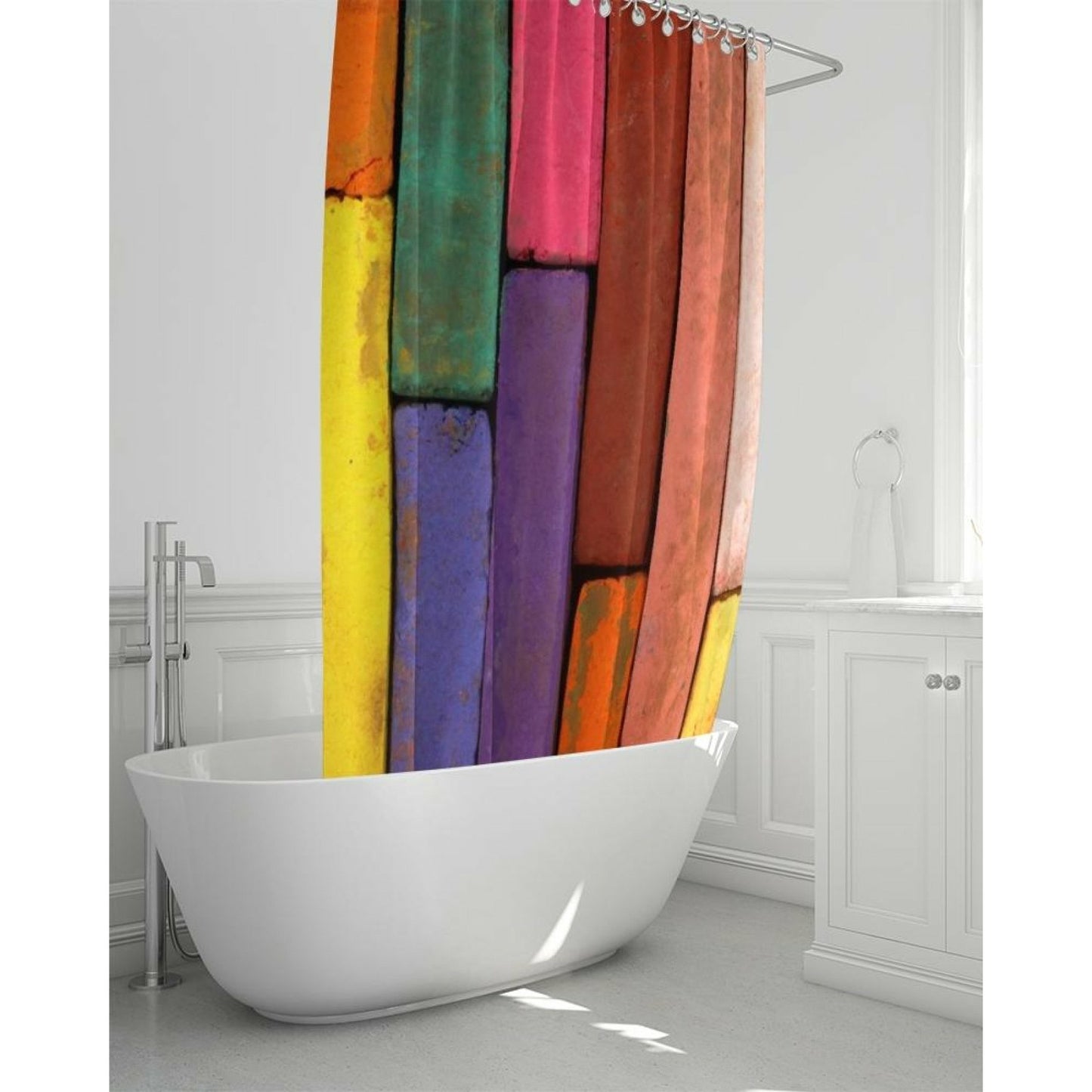 Rainbow Brick Style Shower Curtain 72"X72" freeshipping - Annizon Home Essentials