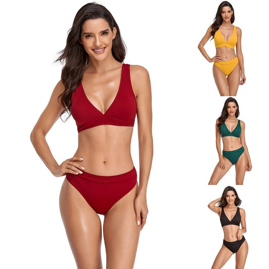 Solid color split swimsuit eprolo