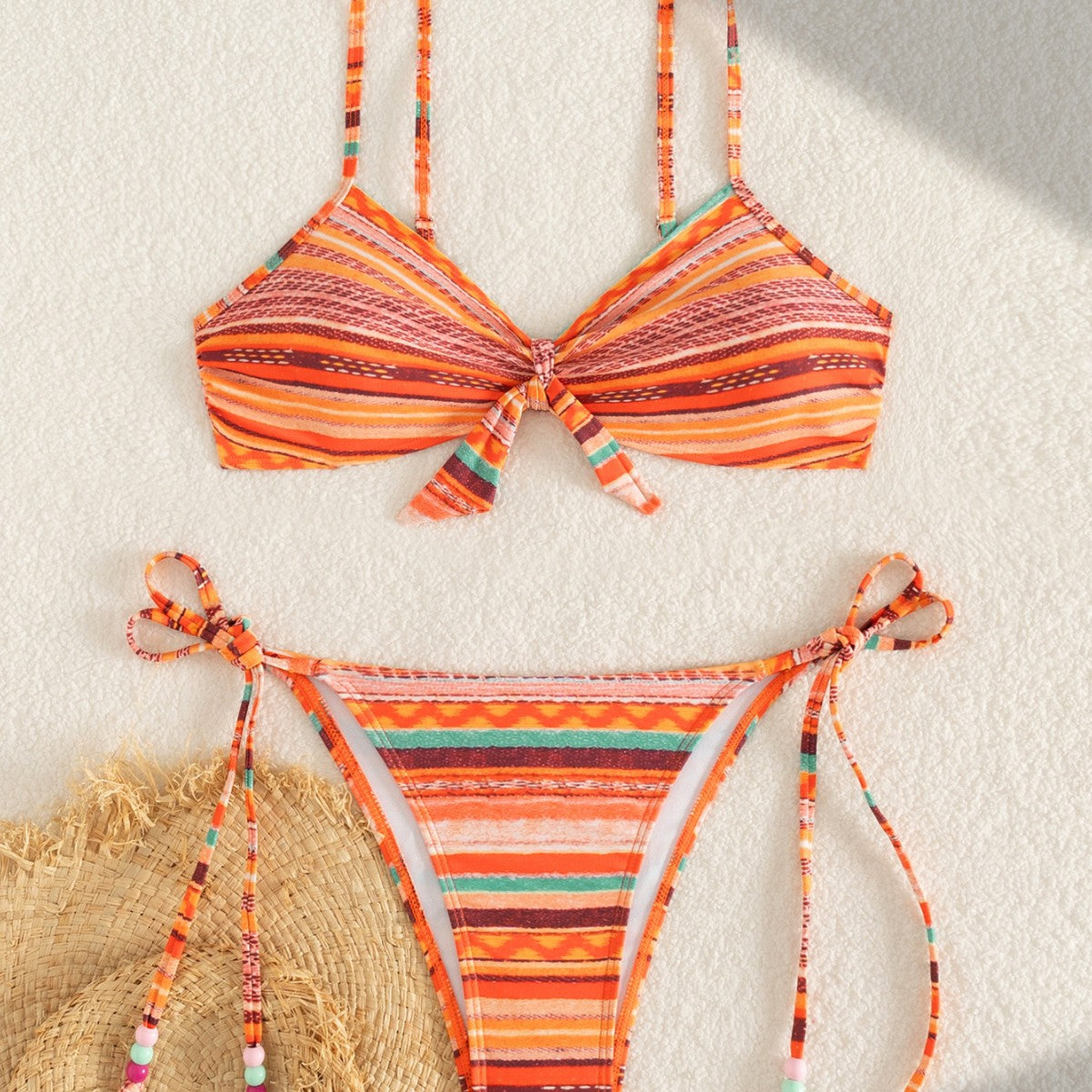 Swimsuit Split Stripe Strap Swimsuit Sexy Seaside eprolo