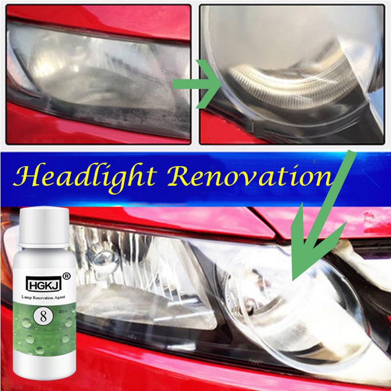 20/50ML HGKJ-8 Car Headlight Cleaning Fluid Repair Refurbishment Fluid Detergent Car Light Cleaner eprolo