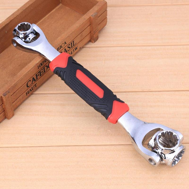 Tiger Wrench 48 in 1 Tools Socket Works with Spline Bolts Torx 360 Degree 6-Point Universial Furniture Car Repair 25cm only red eprolo