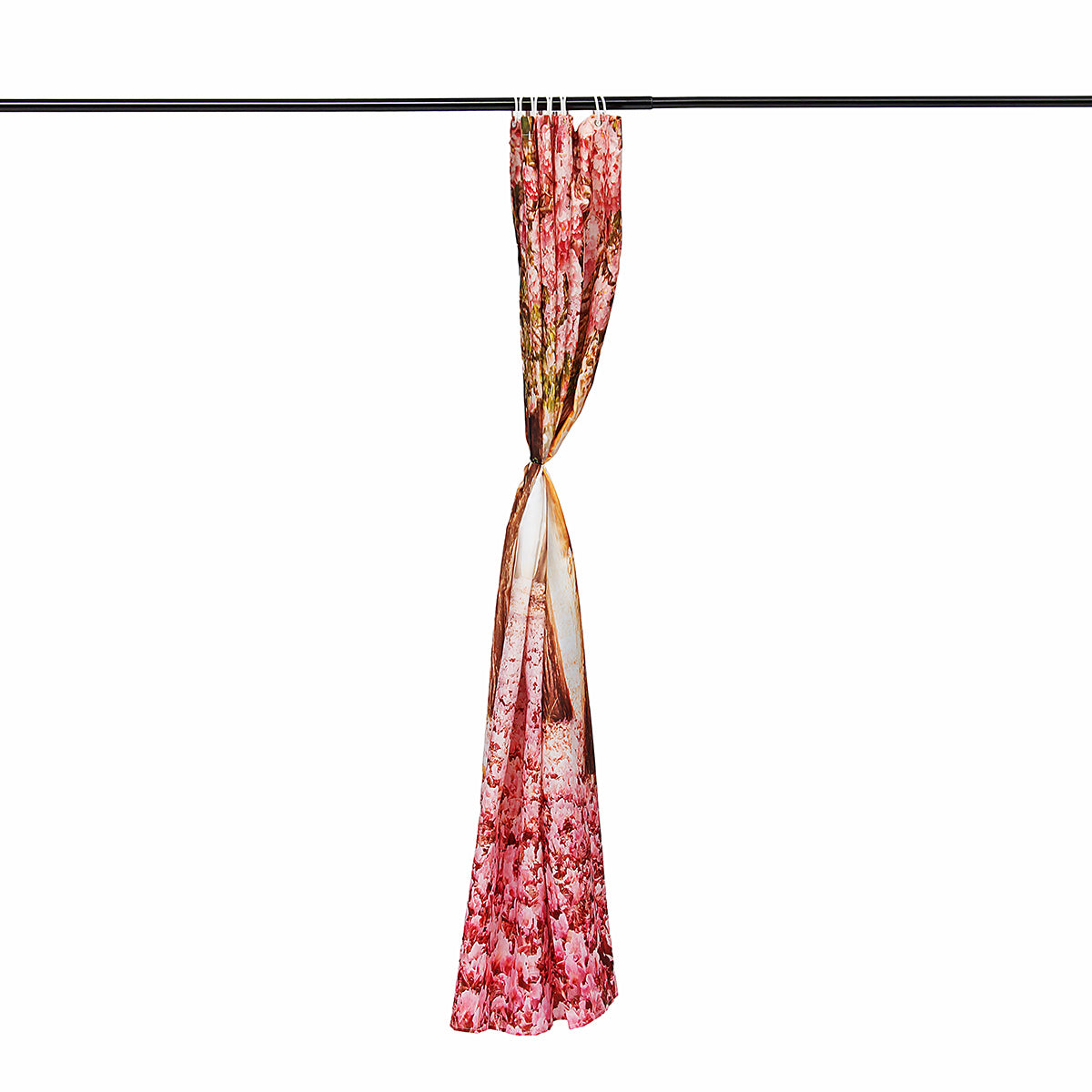 Arrivals Europe Pink Sakura Tree Pattern Bathroom Four-piece Suit,Shower Curtain Bathroom Pedestal Rug Lid Toilet Cover Bath Mat Set
