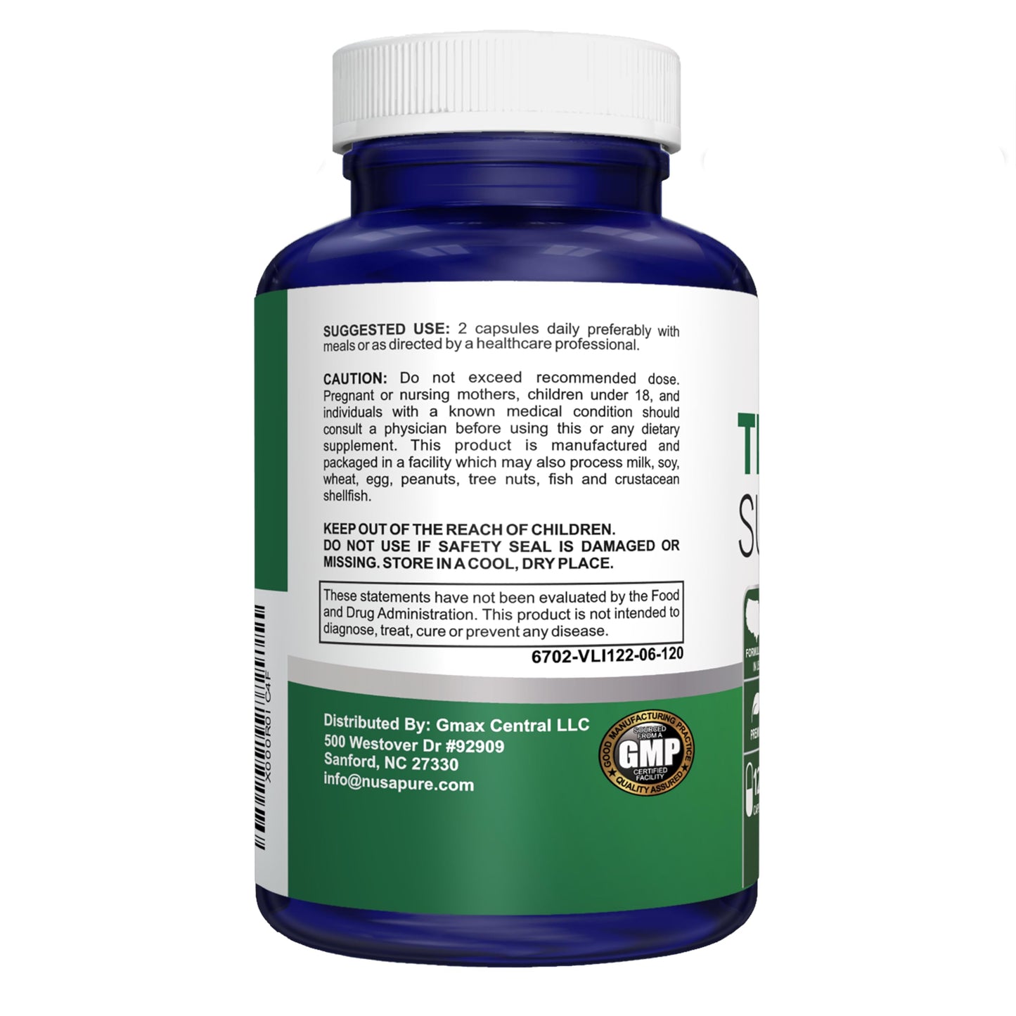 NusaPure Thyroid Support Supplement (Non-GMO) 120 caps, Ashwaganda, Iodine, Zinc, kelp, Vitamin B12, L-Tyrosine, Selenium, Copper NusaPure