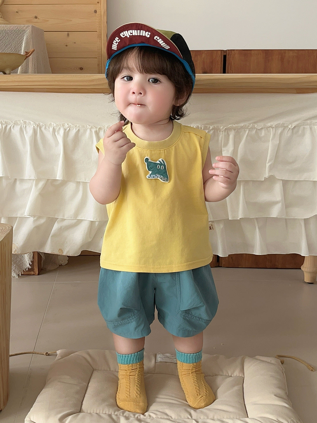 Boy's Summer Outfit Set Quick-Dry Shorts Two-Piece Set, Stylish Color-Blocked Summer Clothes for Toddlers eprolo