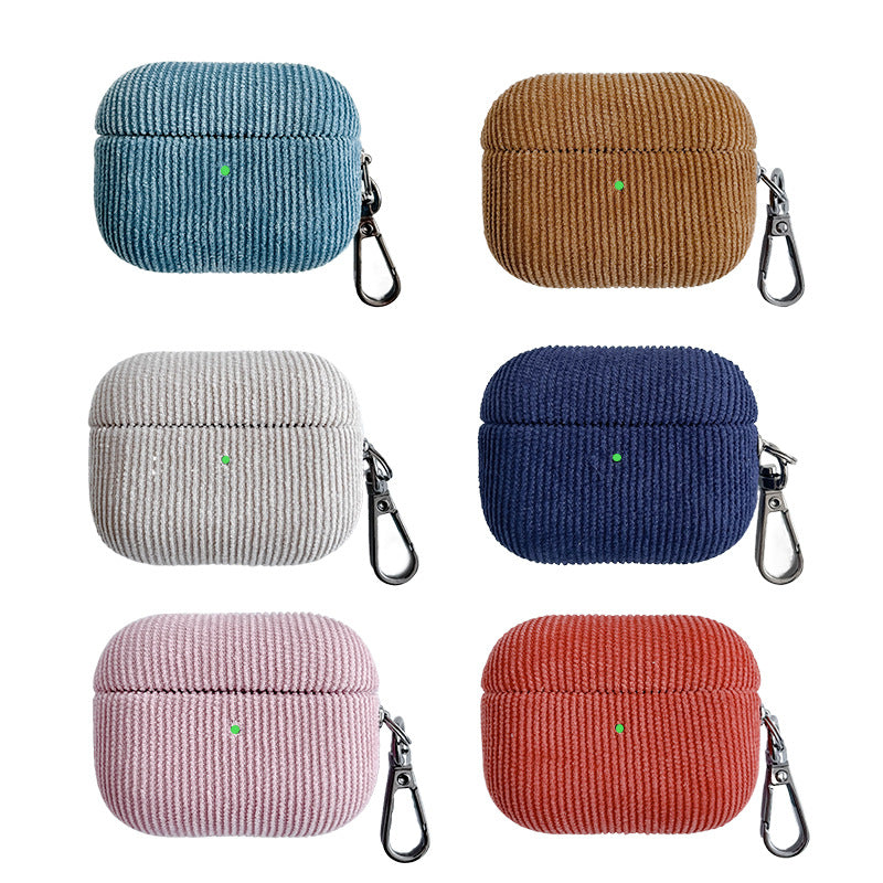 Corduroy Apple Wireless Earphone Case Suitable for Airpods Pro2 Pure Ribbon Buckle Earphone Protective Cover eprolo