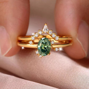 1 Carat Moissanite 925 Sterling Silver 2 Piece Ring